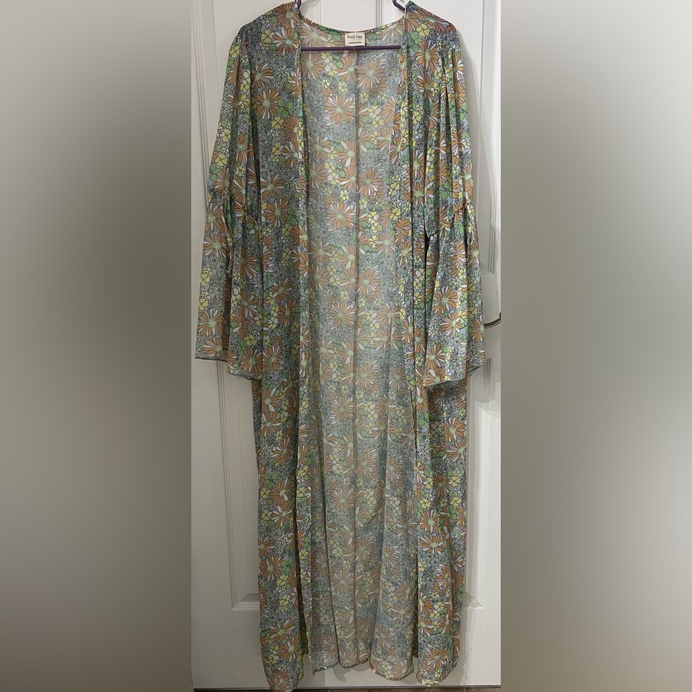 Peach Love California Floral kimono/duster